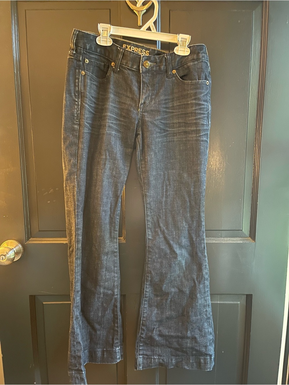 Express Dark Blue Flare Jeans